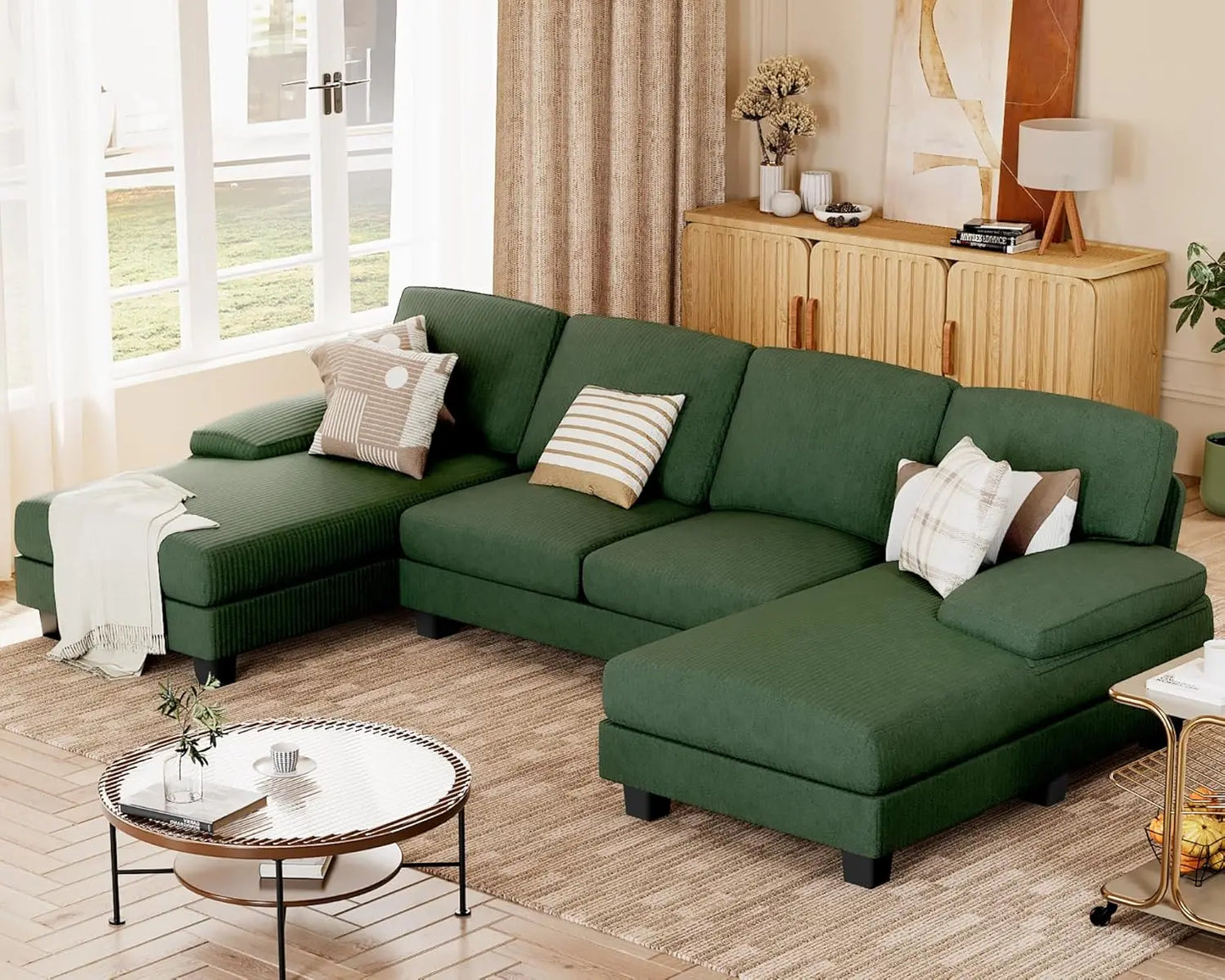 4 Seat Modern Sofa with Removable Pillows
