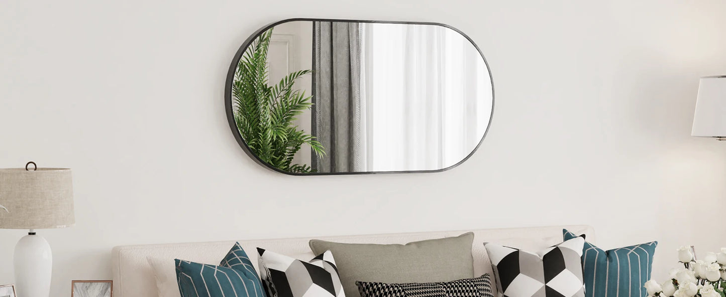 Black Framed Wall Bathroom Accent Vanity Mirror