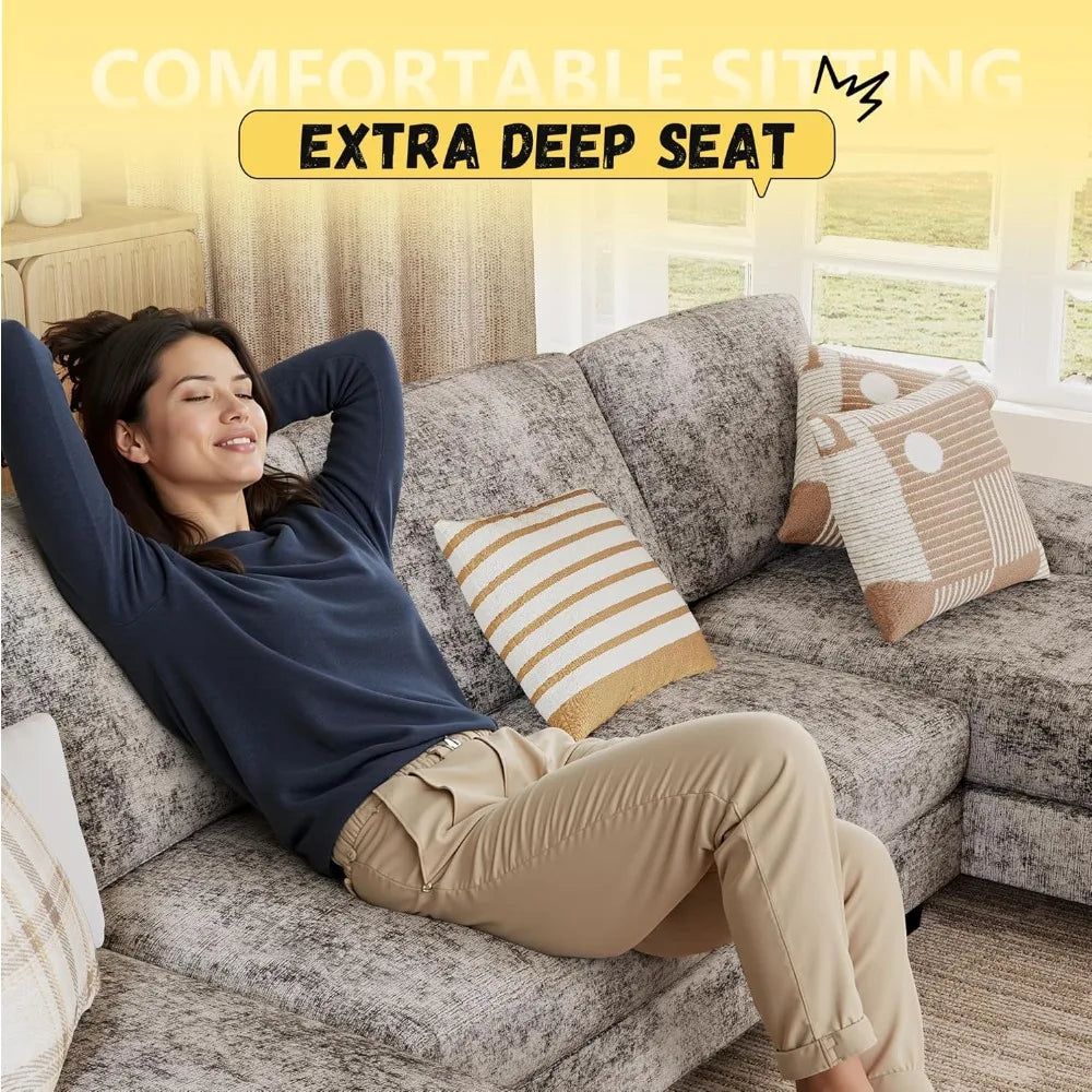 4 Seat Modern Sofa with Removable Pillows
