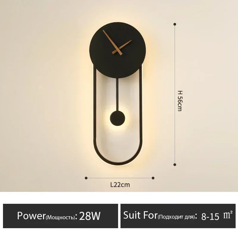 Wall Lamp with Clock Dining Room Decor