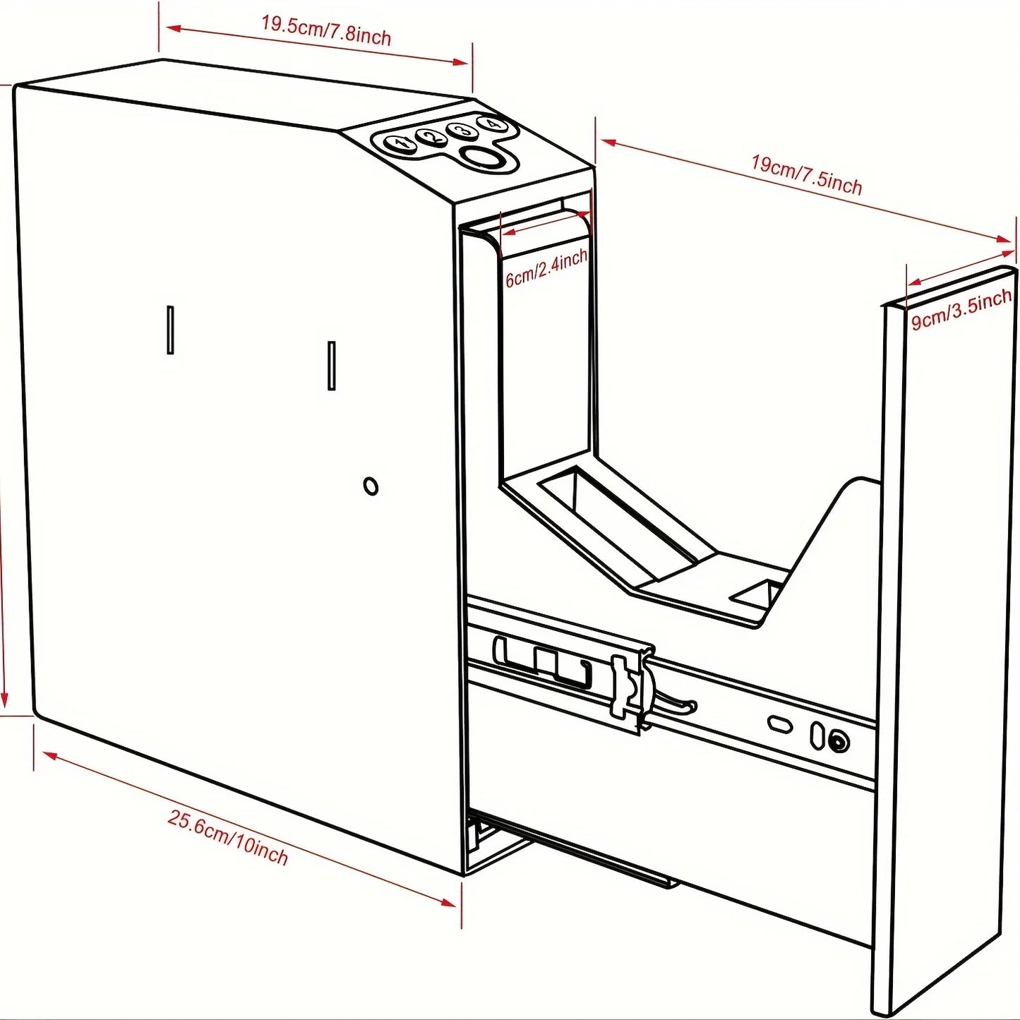 Biometric Slider Handgun Gun Safe for Nightstand, Desk, Bed Side