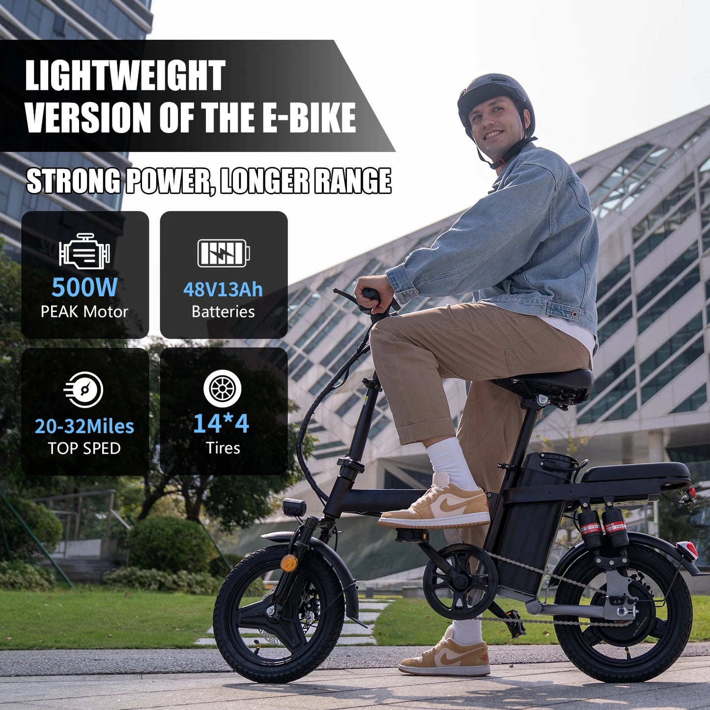 Electric Bike for Adults, 20MPH 35Miles 500W Brushless Motor