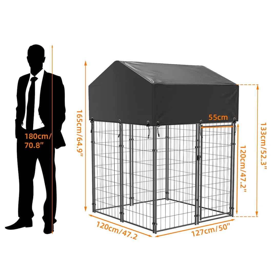 64.9” Heavy Duty Dog Kennel Cage Outdoor Indoor