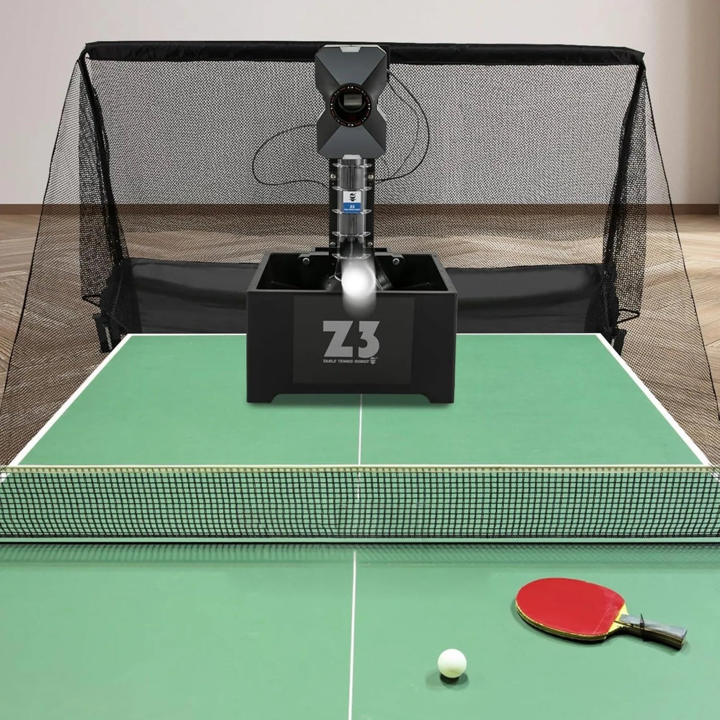 Ping Pong Ball Machine with Net and 100 Balls