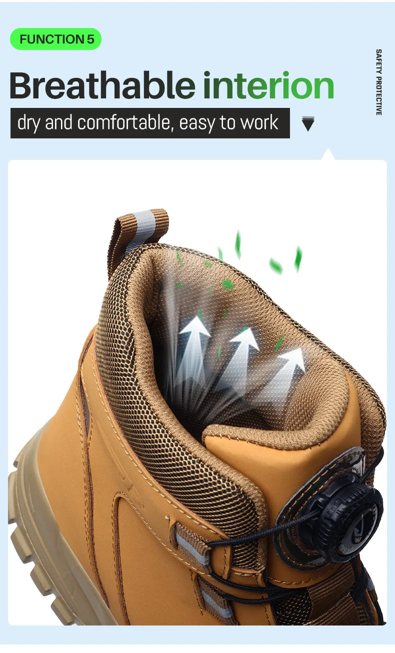 High Top Steel Toe Boots Slip Resistant Anti-Puncture