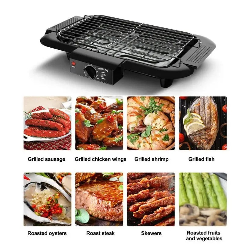 Electric Portable Smokeless Barbecue Grill Pan