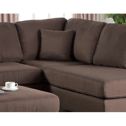 Reversible chocolate colored living room furniture