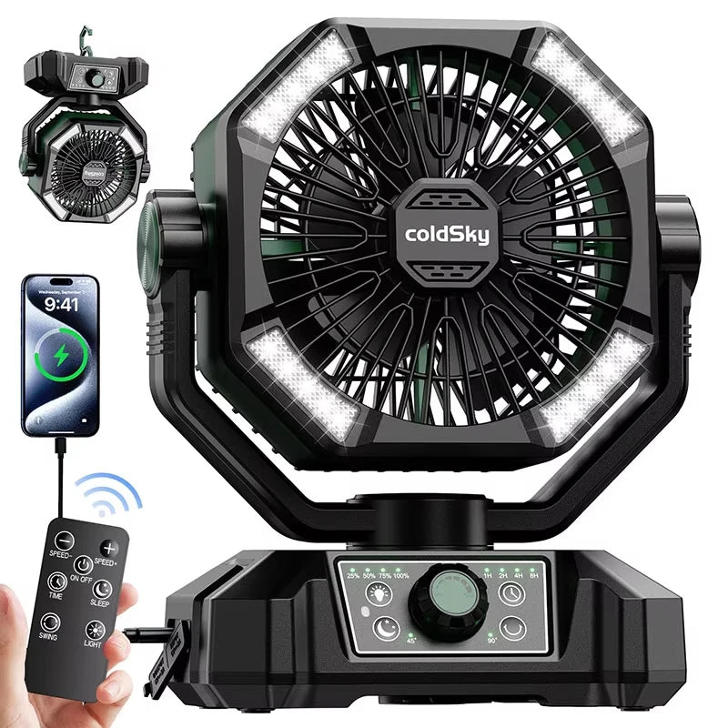 8 Speed Portable Outdoor Fan for Outdoor Camping and Fishing