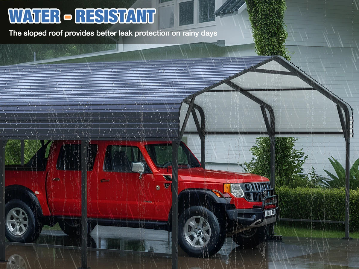 10x15~20x40FT Multi-Size Metal Carport with sturdy base