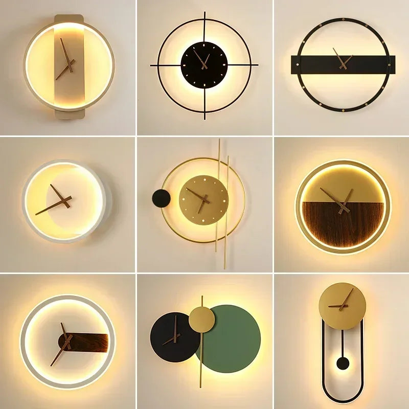 Wall Lamp with Clock Dining Room Decor