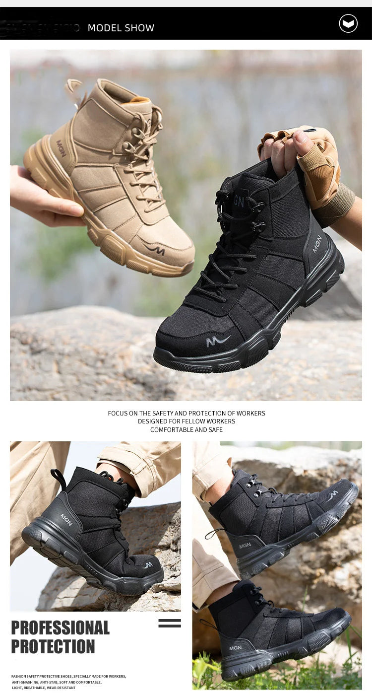 Men Steel Toe Shoes Puncture-Proof Sneakers