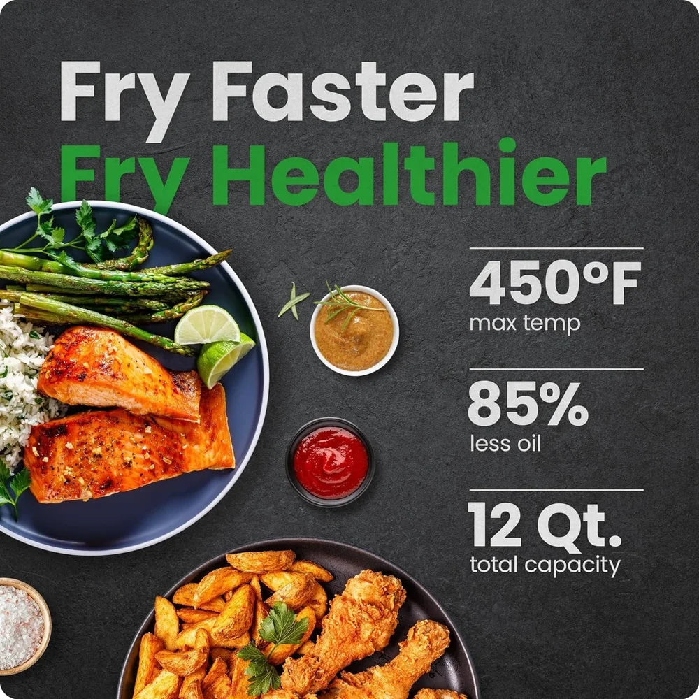 12 Quart 5-in-1 Air Fryer with Smart Thermometer