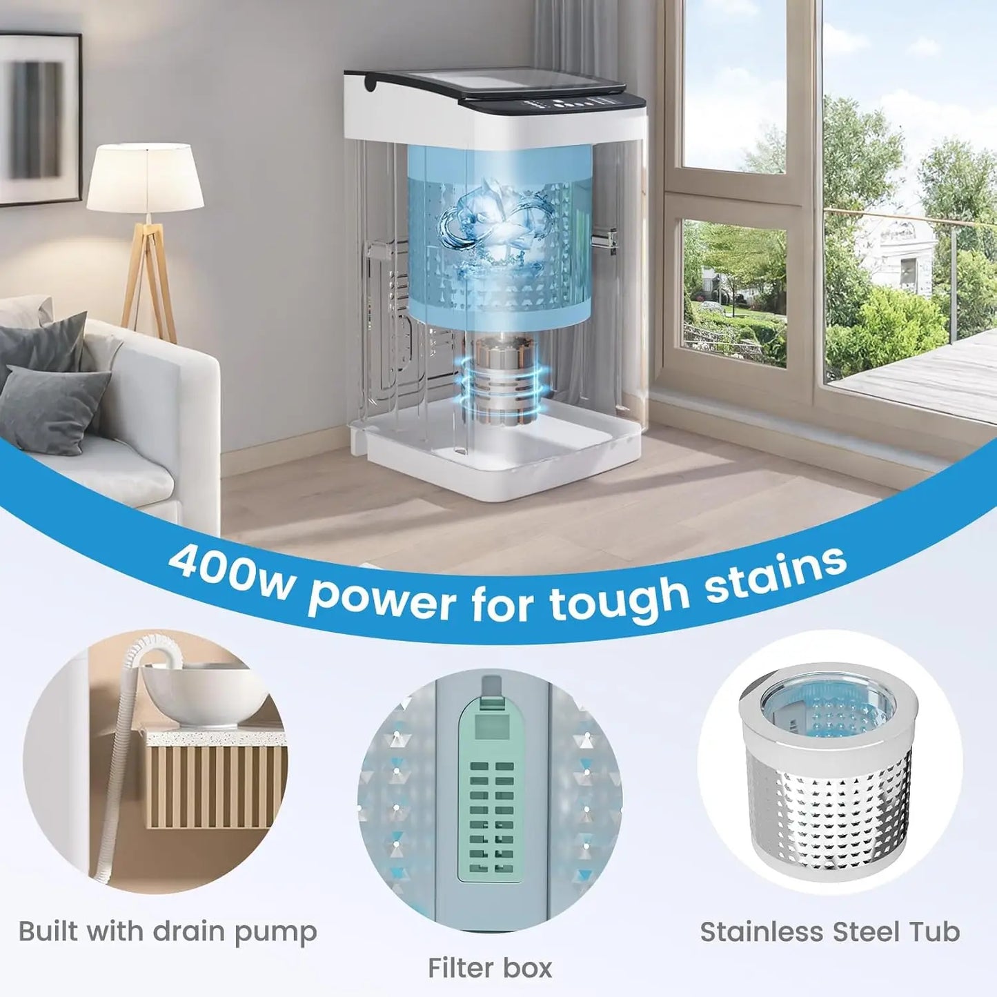 25lbs Fully Automatic Portable Washing Machine