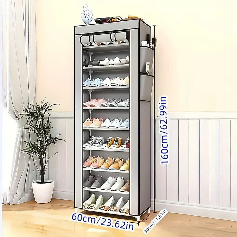 10-Layer Sturdy Shoe Rack - Holds 18-22 Pairs