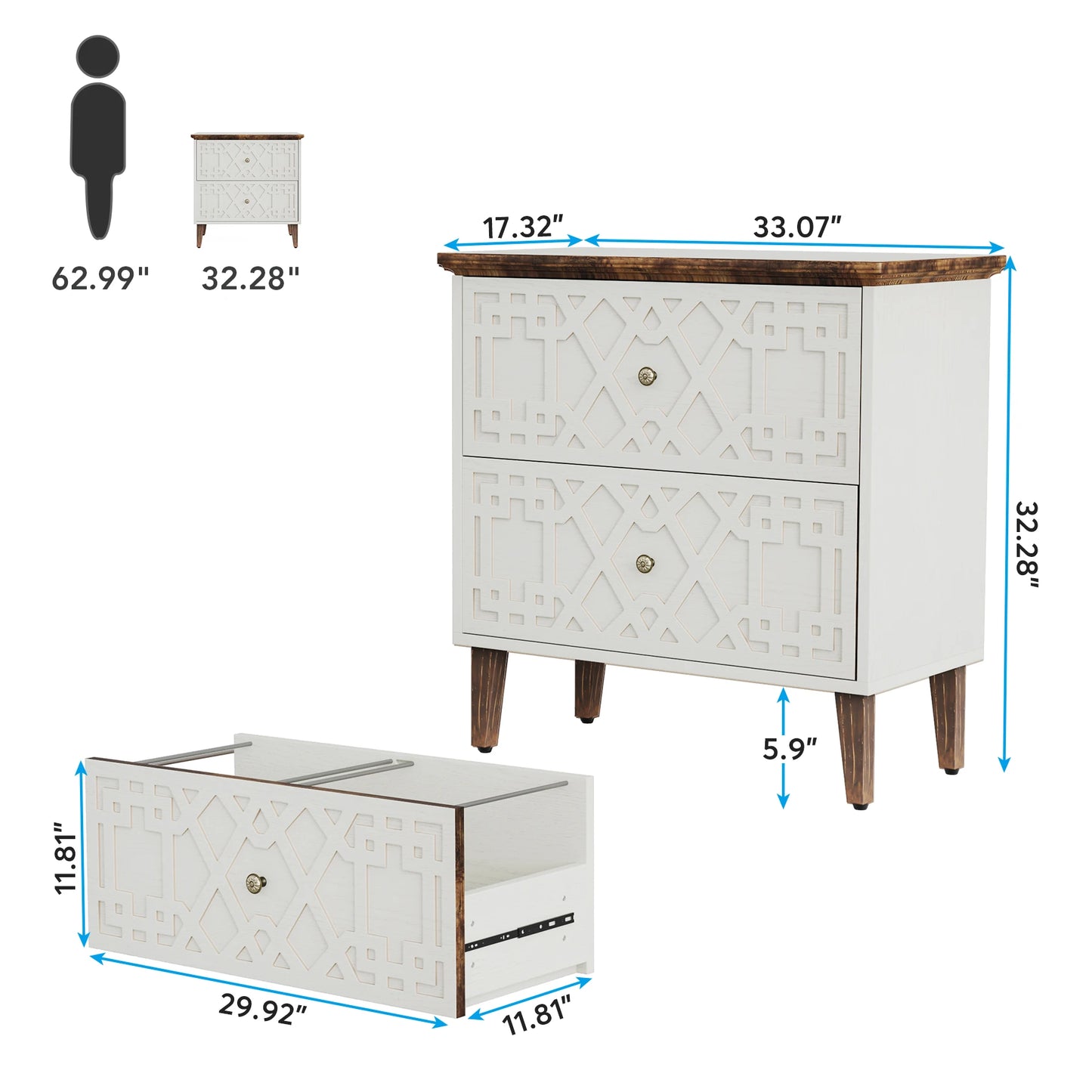 Wood Storage Printer Stand