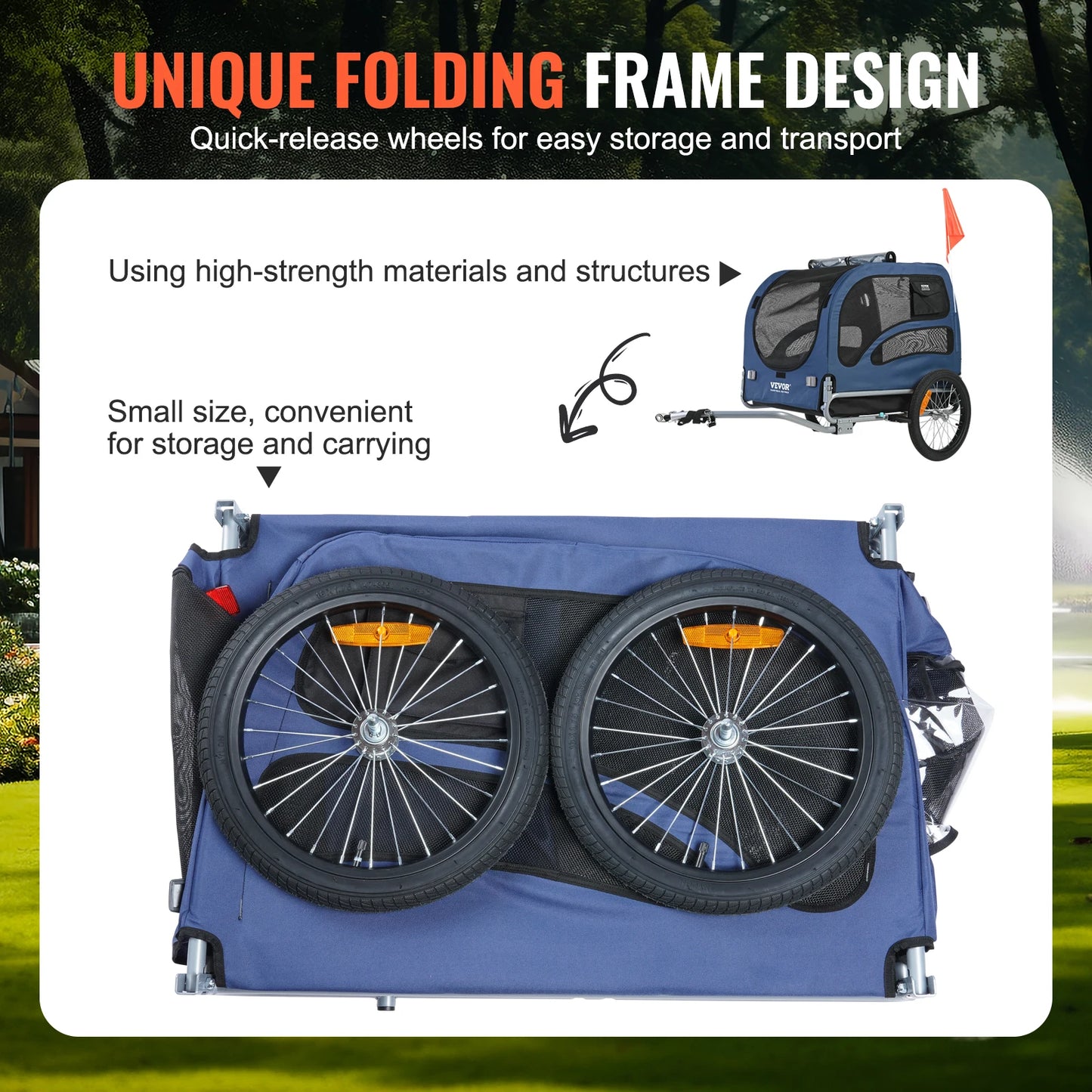 100lbs Pet Cart Bicycle Carrier Trailer