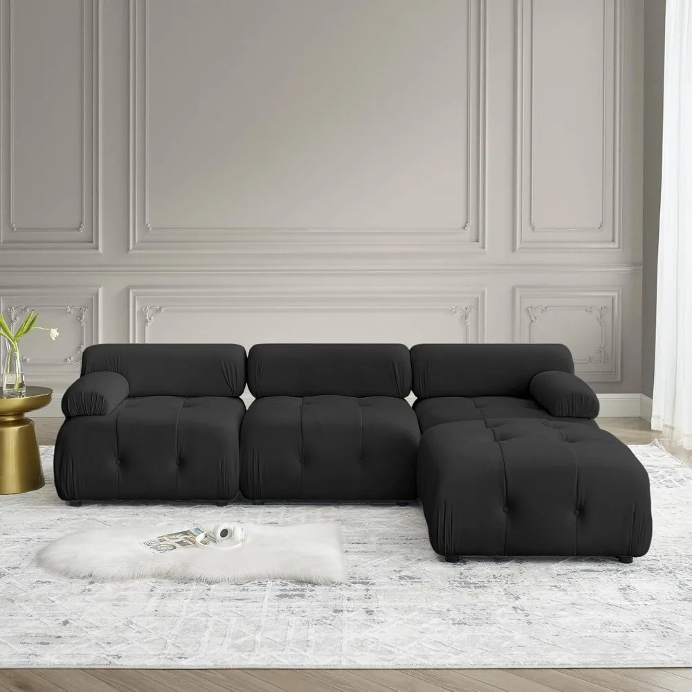 L Shaped Couch with Reversible Ottoman, Living Room Couch