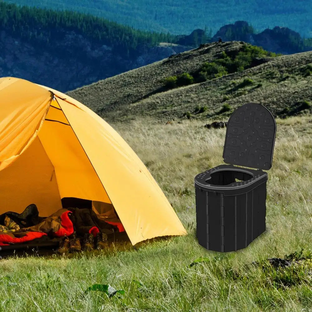 Folding Portable Potty Car Toilet With 15 Trash Bags