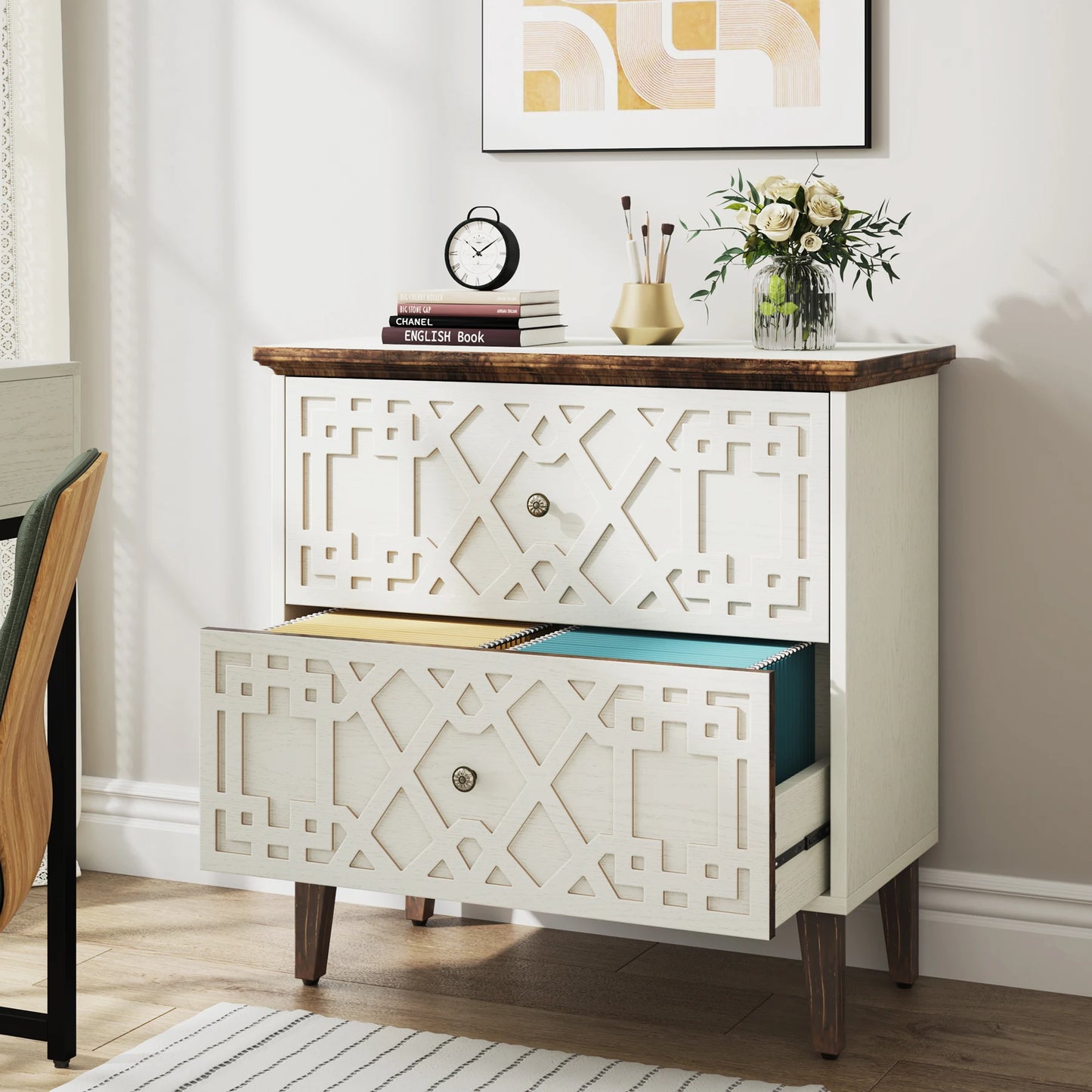Wood Storage Printer Stand