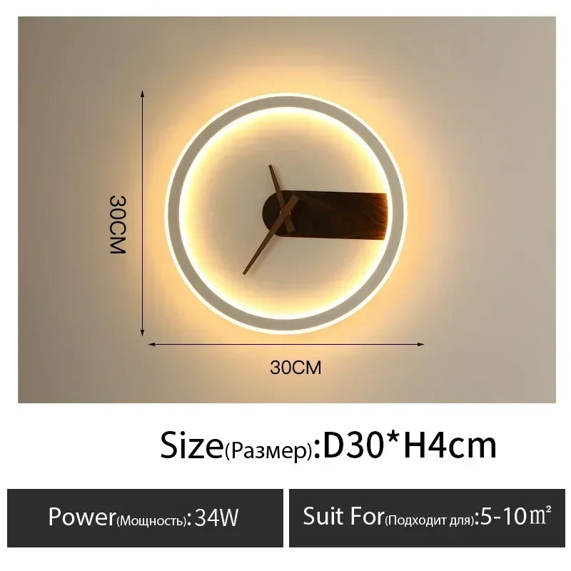 Wall Lamp with Clock Dining Room Decor