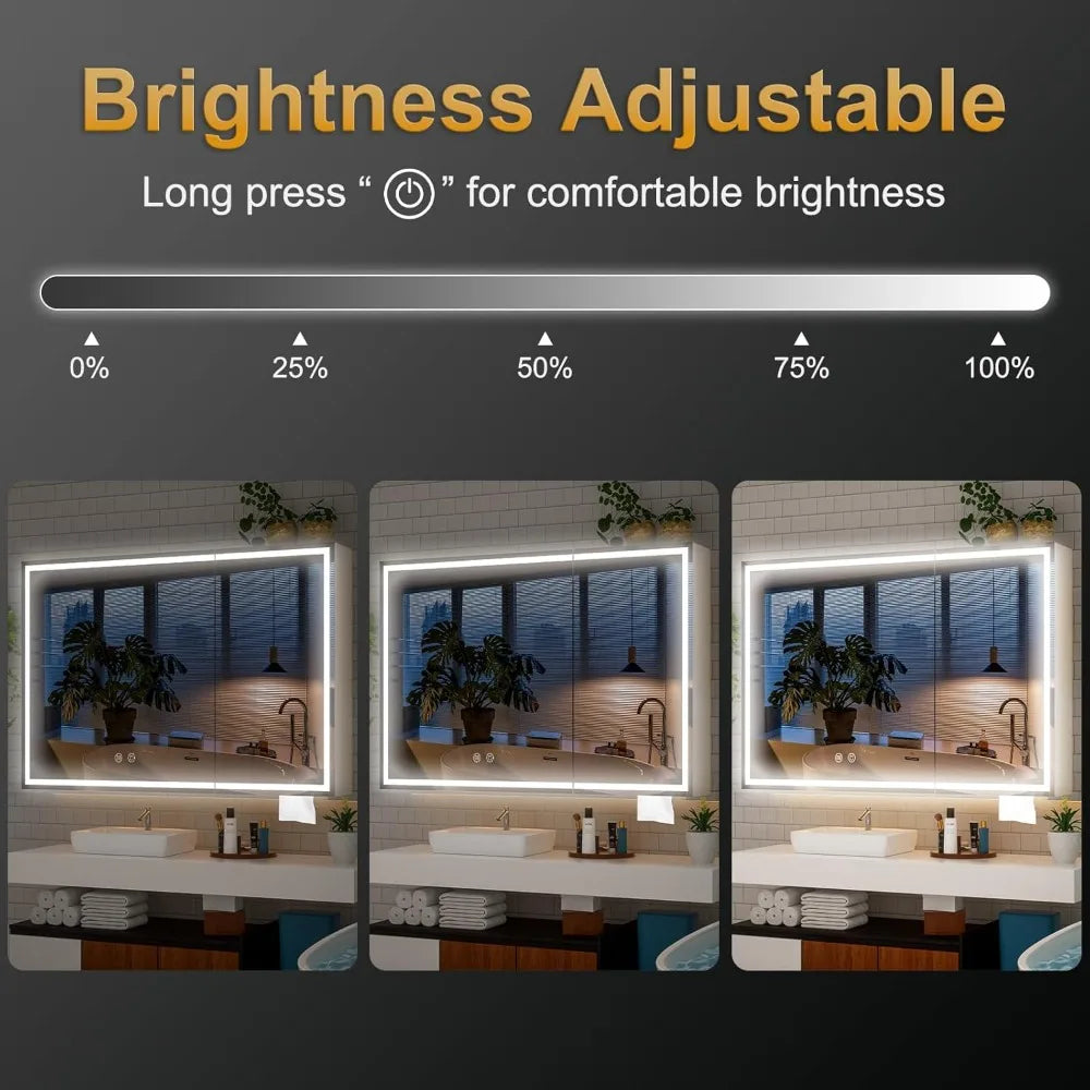 Fully Assembled 24x32 Inch Bathroom Mirror with Storage,