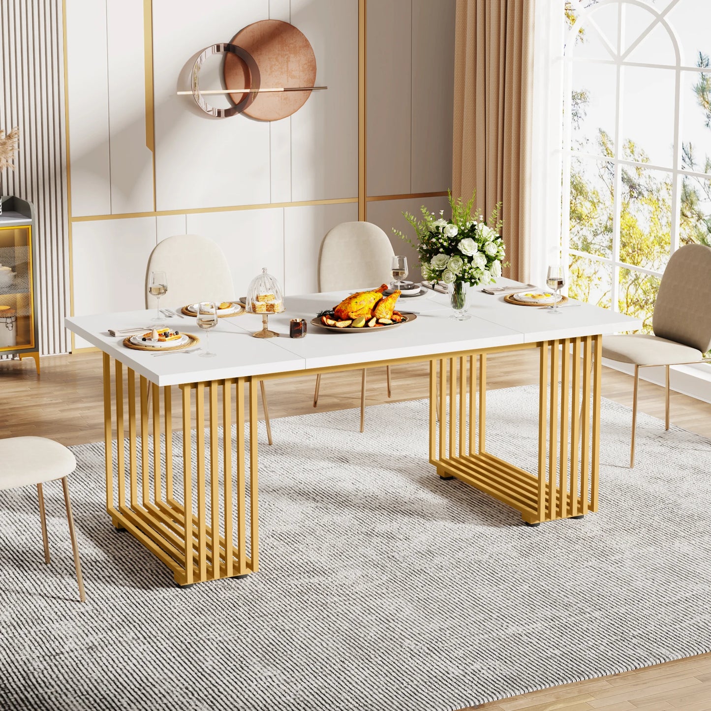 63-Inch Rectangular Dining Table for 4 to 6 people