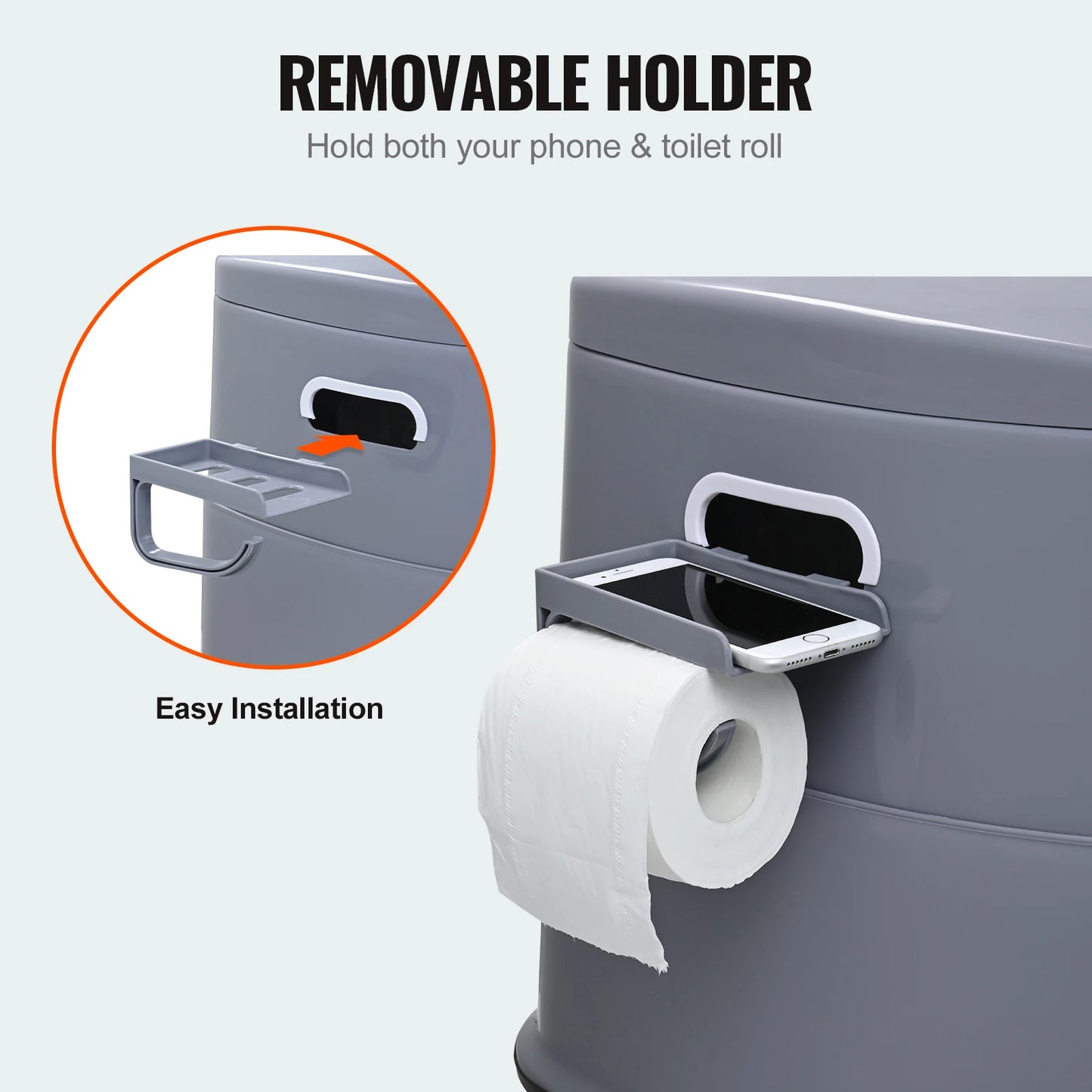 Portable Toilet for Camping with 1.3G Detachable Inner Bucket