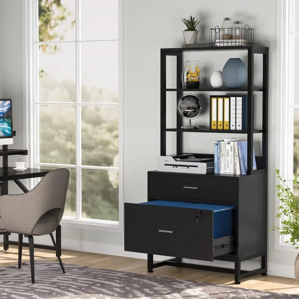 2 Drawer Letter Size Large Modern Filing Cabinet