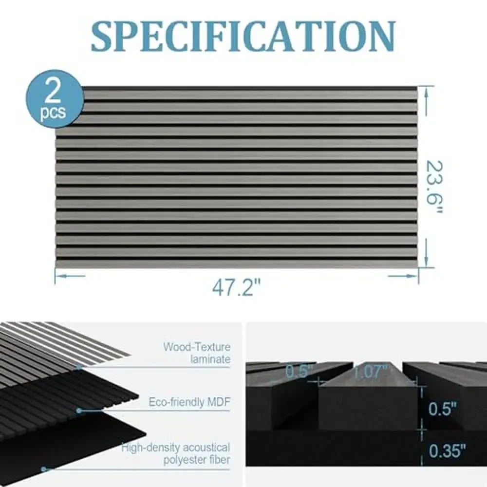 47.2"x23.6" Wooden 3D Fluted Sound Absorbing Wall Paneling