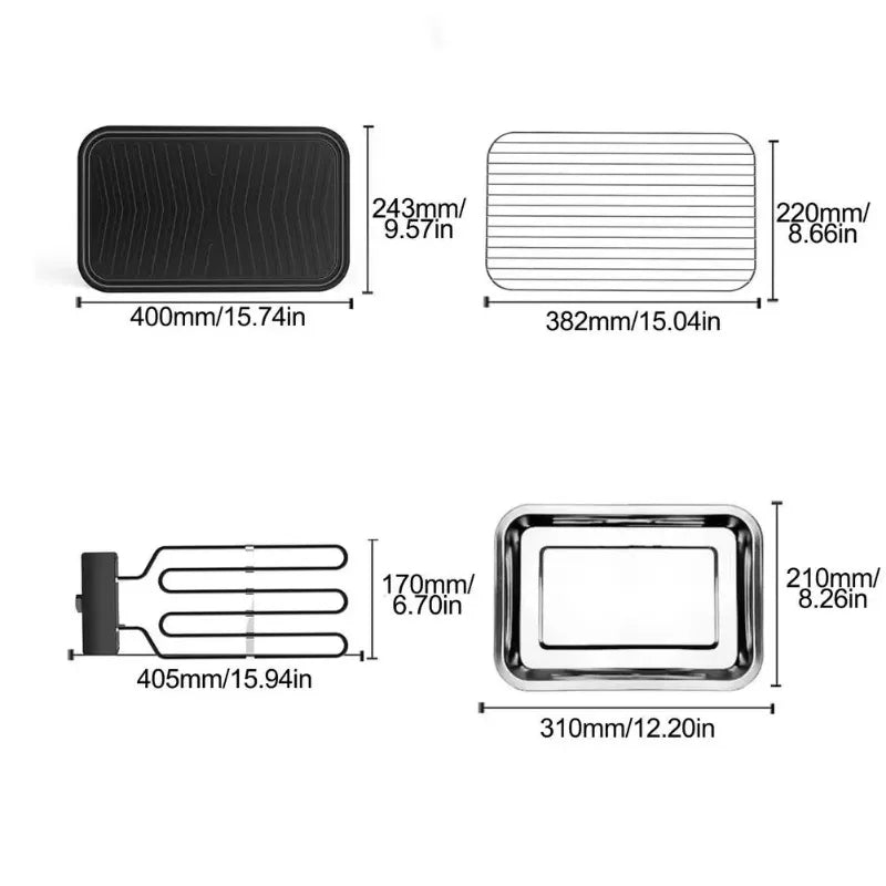 Electric Portable Smokeless Barbecue Grill Pan