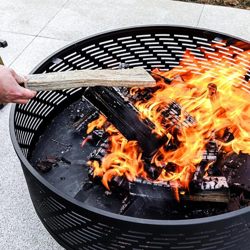 32" Wood Burning Fire Pits with Grill & Lid