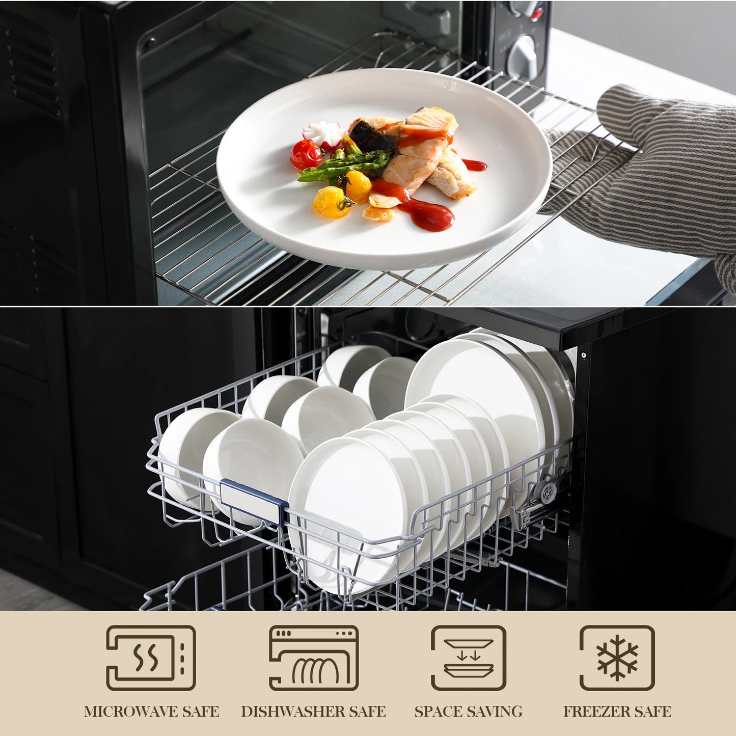 18/36-Piece Ceramic Plate Porcelain Dinnerware Set