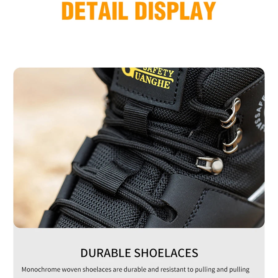 High Top Safety Shoes Men Steel Toe Work boots