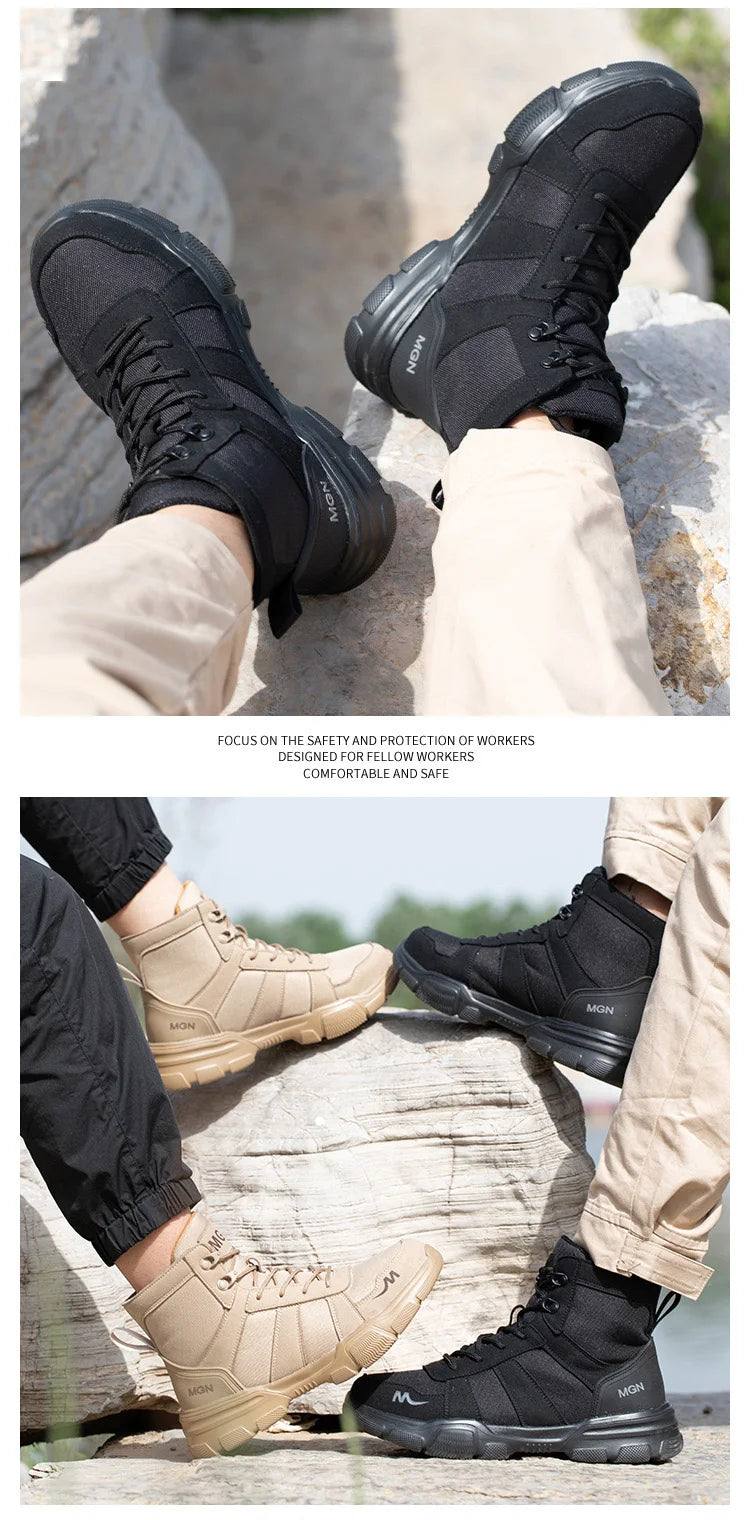 Men Steel Toe Shoes Puncture-Proof Sneakers