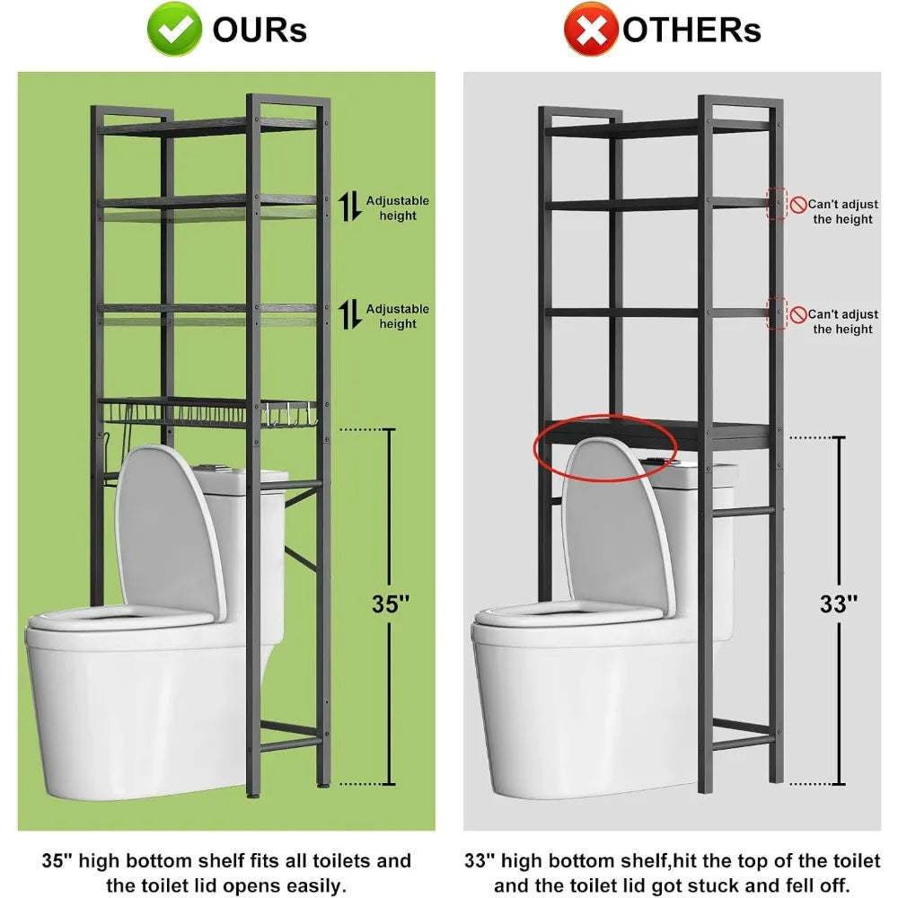 4-Tier Bathroom Organizer Shelf with Adjustable Shelf
