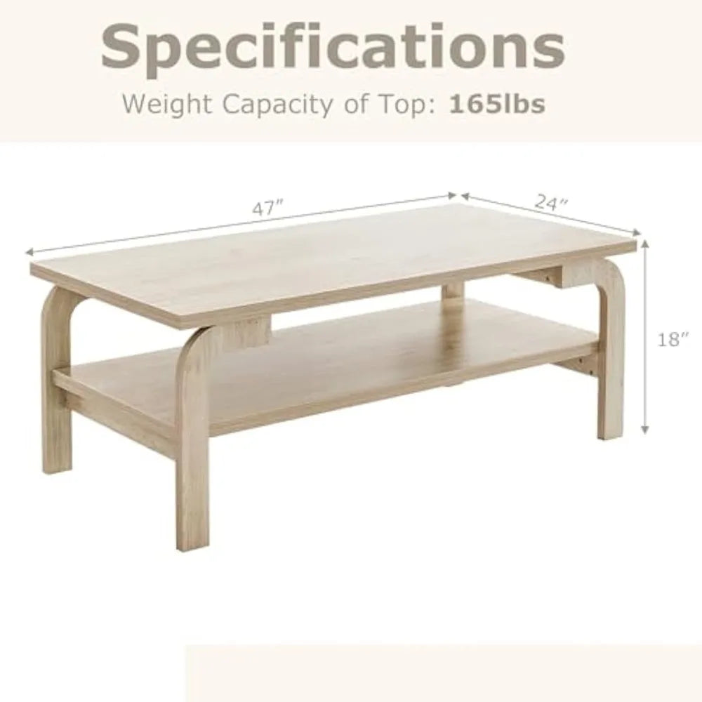 2-Tier Coffee Table with Storage