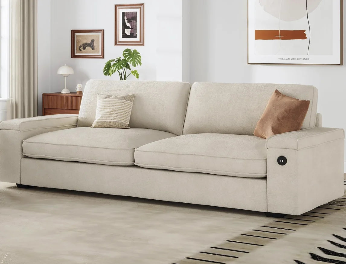 Modern Sofas Oversized Loveseat Sofa with Storage and 2 USB Charging