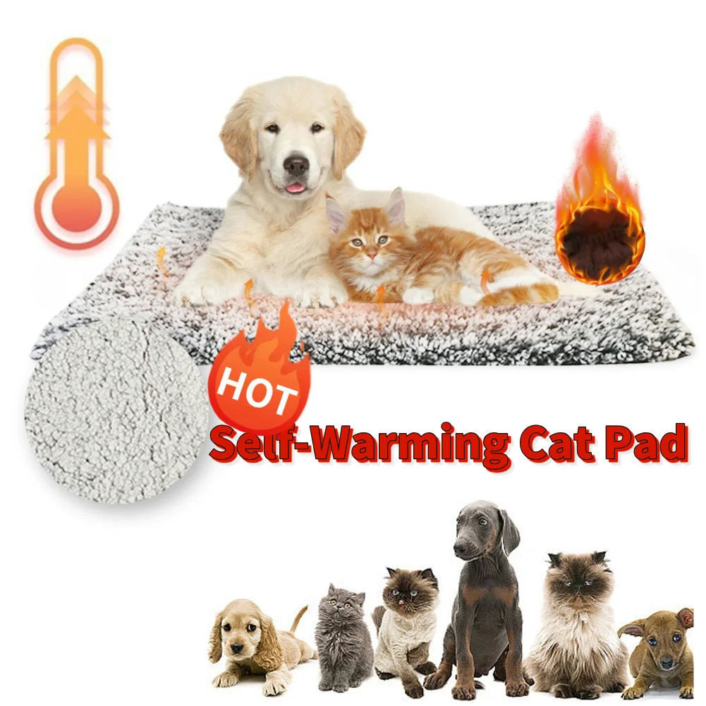Self-Heating Thermal Cat Dog Bed Mat for Indoor Cats & Small Dogs