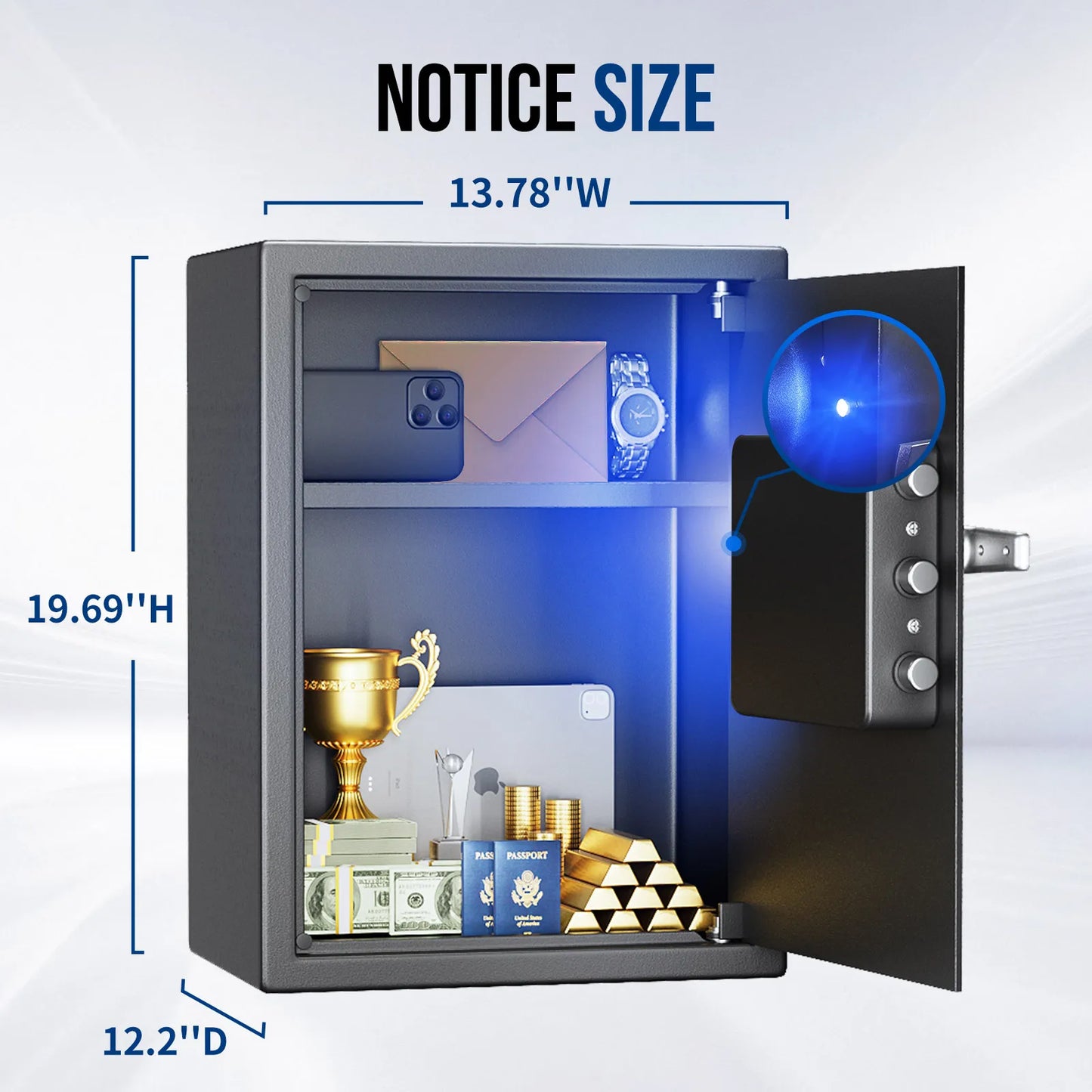 Fireproof Biometric Safe Box Hidden Design