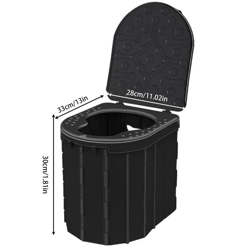 Folding Portable Potty Car Toilet With 15 Trash Bags