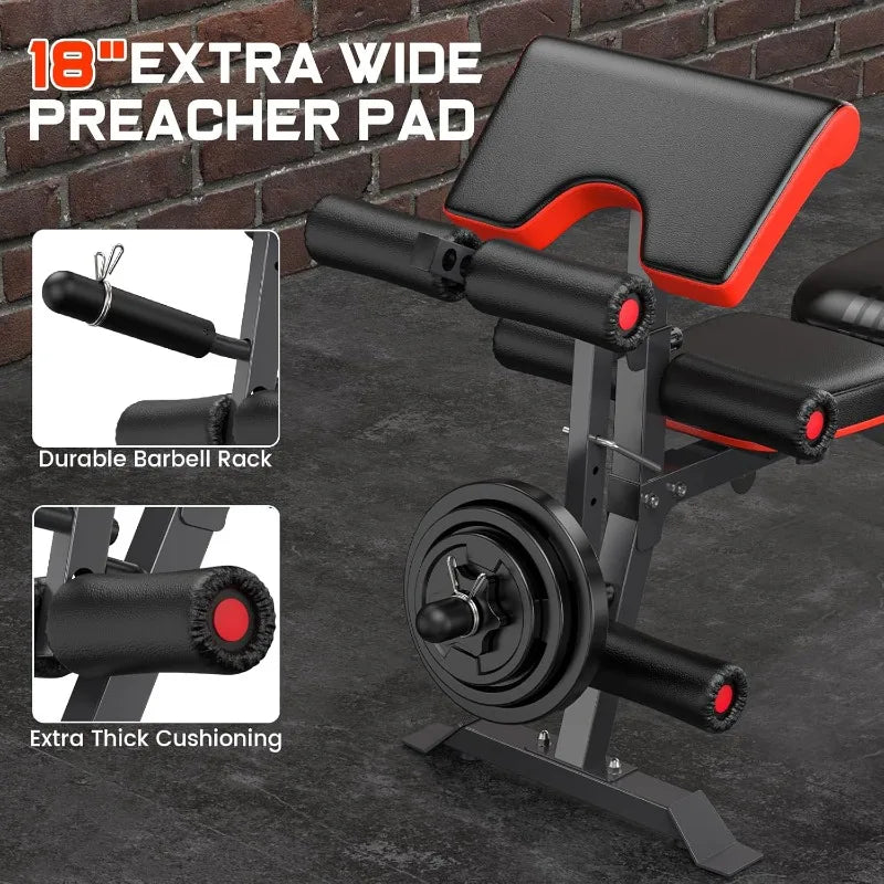 800lbs Adjustable Workout Bench with Leg Extension