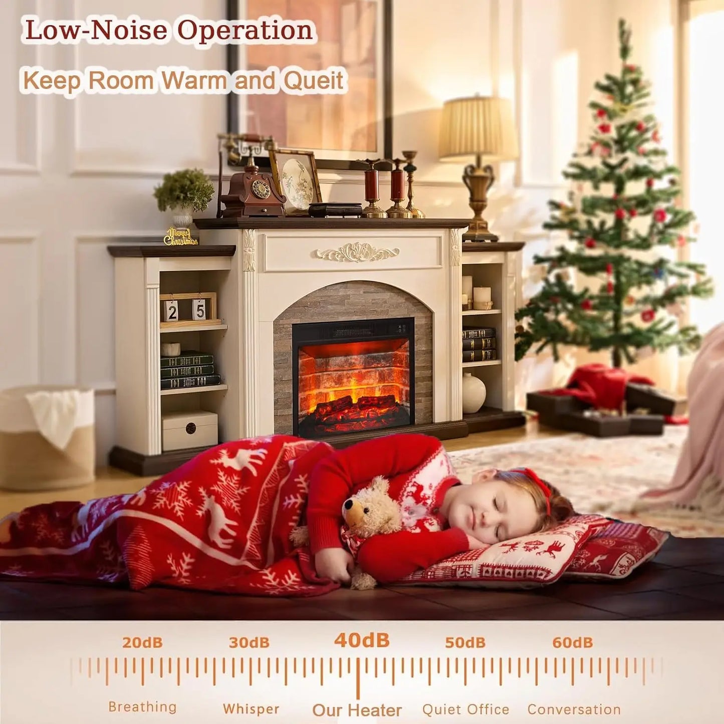 72" Electric Fireplace with Mantel