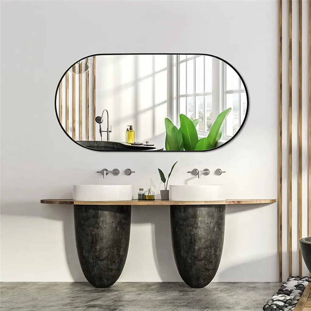 Black Framed Wall Bathroom Accent Vanity Mirror