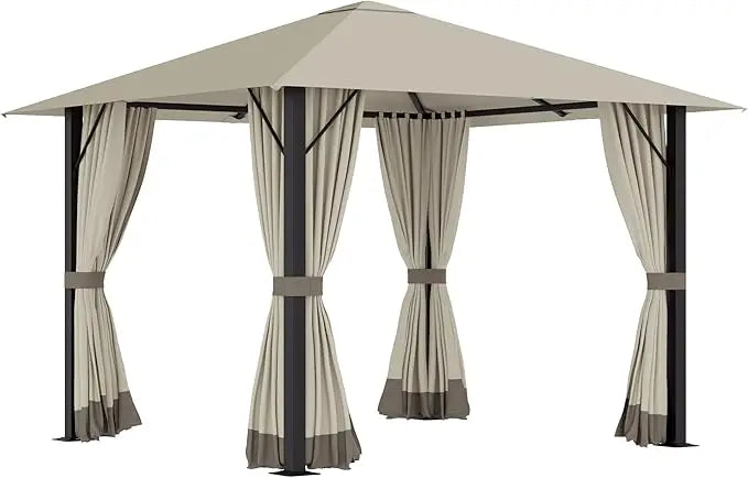 10' x 10' Patio Gazebo Aluminum Frame Outdoor Canopy