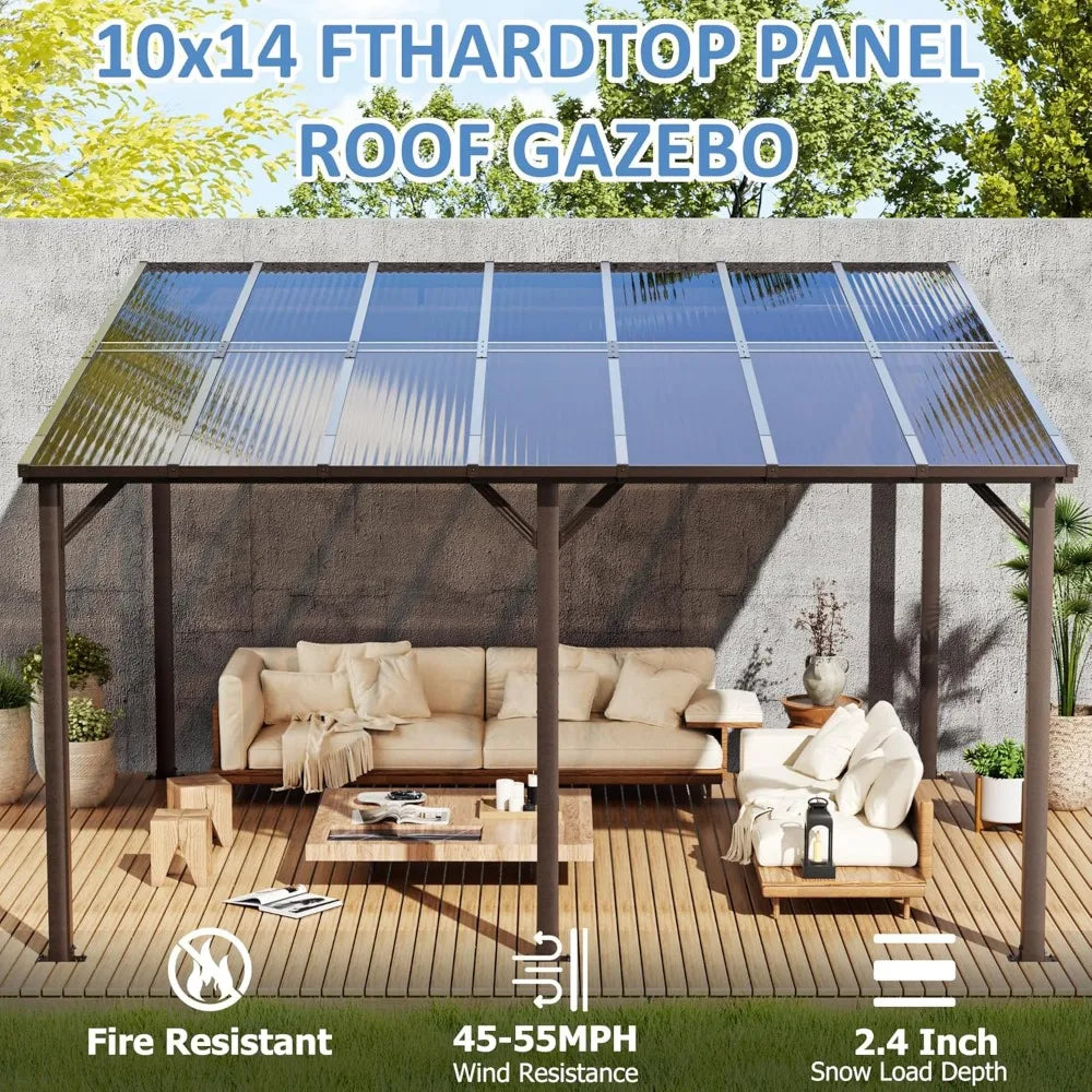 10x14 FT Wall Mounted Gazebos Canopy Awnings