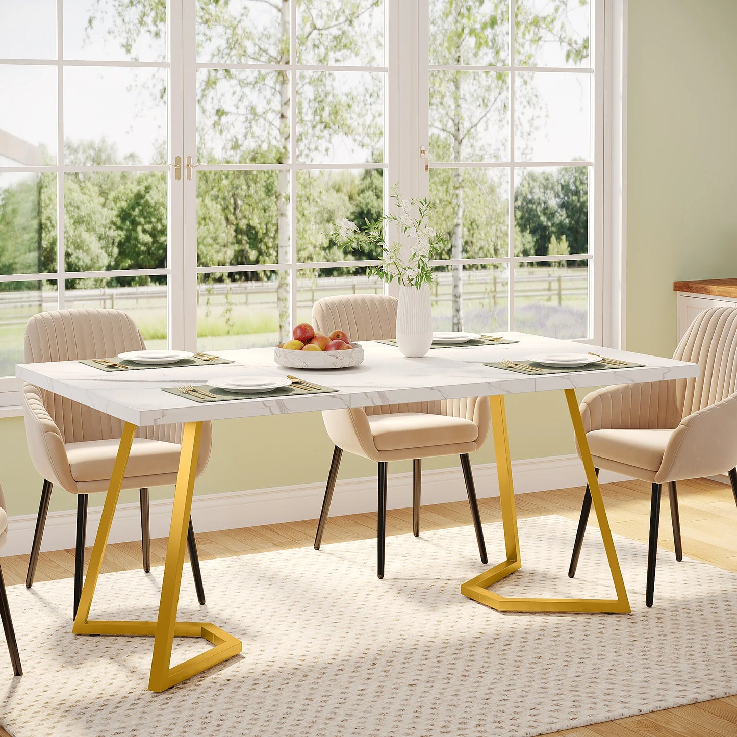 63-Inch Rectangular Dining Table for 4 to 6 people