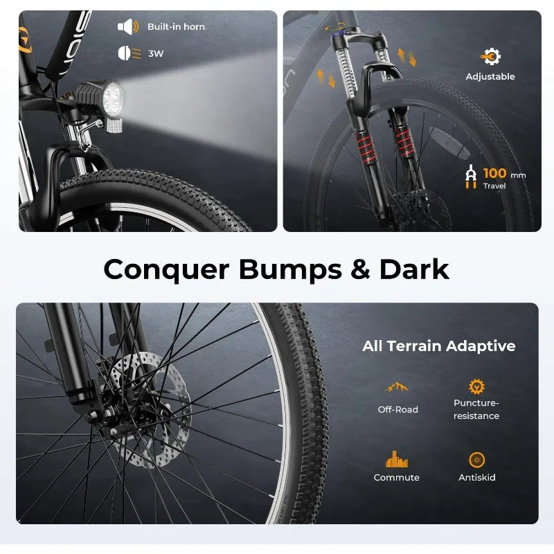 Electric Bike for Adults with Peak 500W Brushless Motor