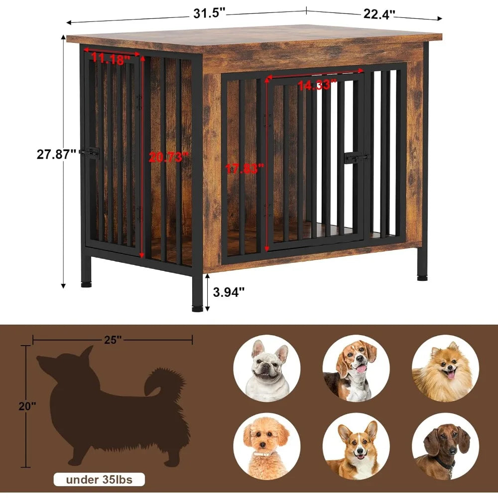 31.5" Chew-Resistant Crates for Small and Medium Dogs