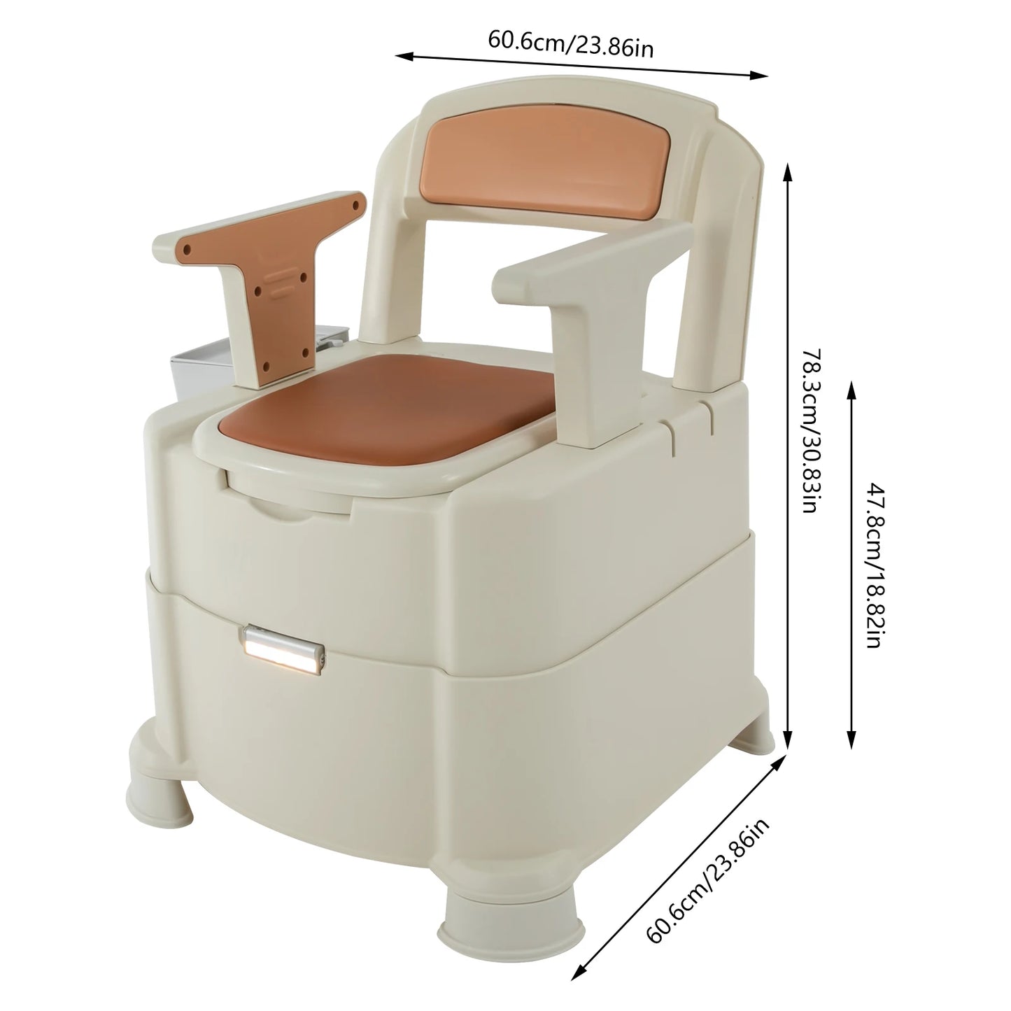 Bedside Commode Toilet with Sensor Night Light