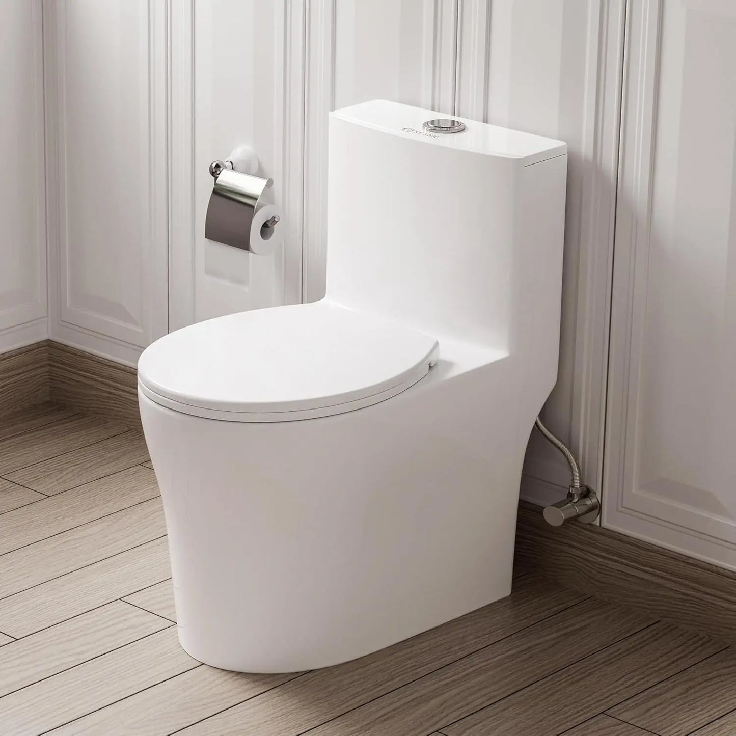 Quiet Dual & Powerful Flush Modern Toilet with Soft Close Seat